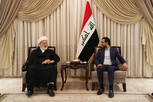 الحلبوسي وحمودي يناقشان قانون الموازنة وقوانين ورقة الاتفاق السياسي