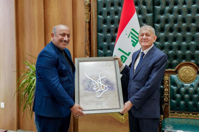 الرئيس رشيد يزور كربلاء ويلتقي كبار المسؤولين في المحافظة