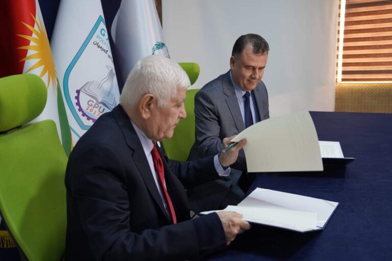 توقيع مذكــرة تفاهـم علمـي بين مؤسسة الرئيس جلال طالباني جامعة کرمیان التقنية