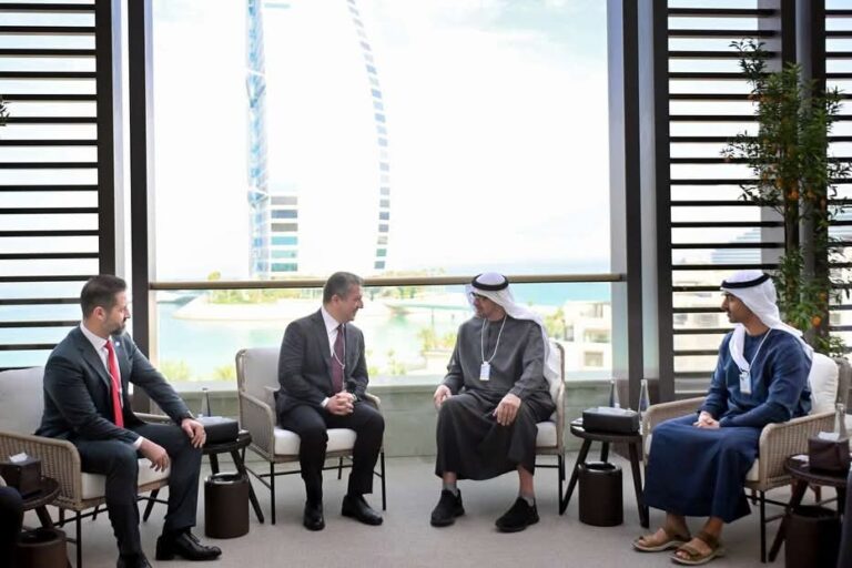 طالباني: تباحثنا مع الرئيس الإماراتي سبل التعاون لإبعاد المنطقة عن التوترات