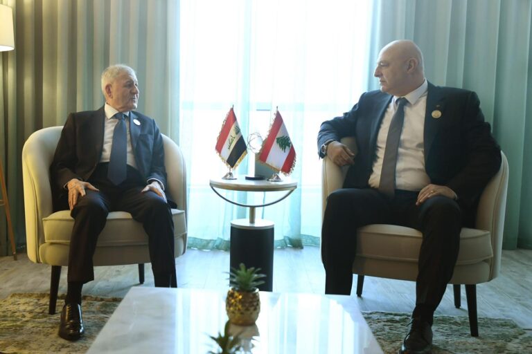 رئيس الجمهورية يؤكد موقف العراق الداعم لأمن لبنان واستقراره ووحدة أراضيه