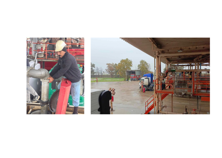 ملاكات خطوط الأنابيب النفطية تواصل العمل بجد وسط الأمطار الغزيرة